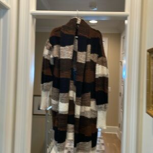 Amano brown black and ivory seater coat (jh and bw)
